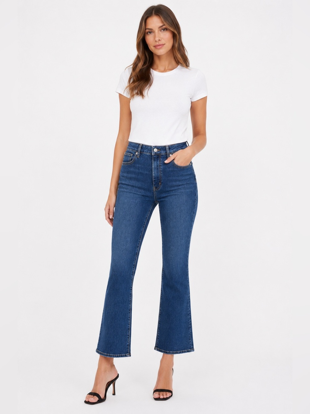 FRAME The Reboot Crop Jeans 26 High Rise Bootcut NWT Blue MSRP $288